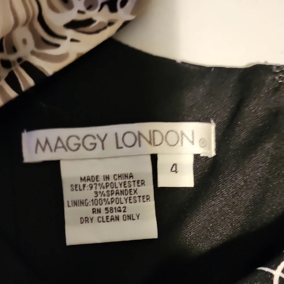 Maggy London NWT Asymmetrical Black and White Dress - Picture 5 of 9